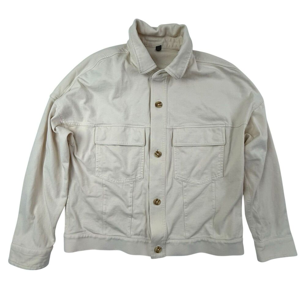 Vuori Mackenzie Jacket Small Cream Boxy Shacket Button Gorpcore Women VW5050